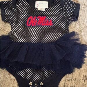 Ole Miss Polka Dot Baby Onesie with Tutu